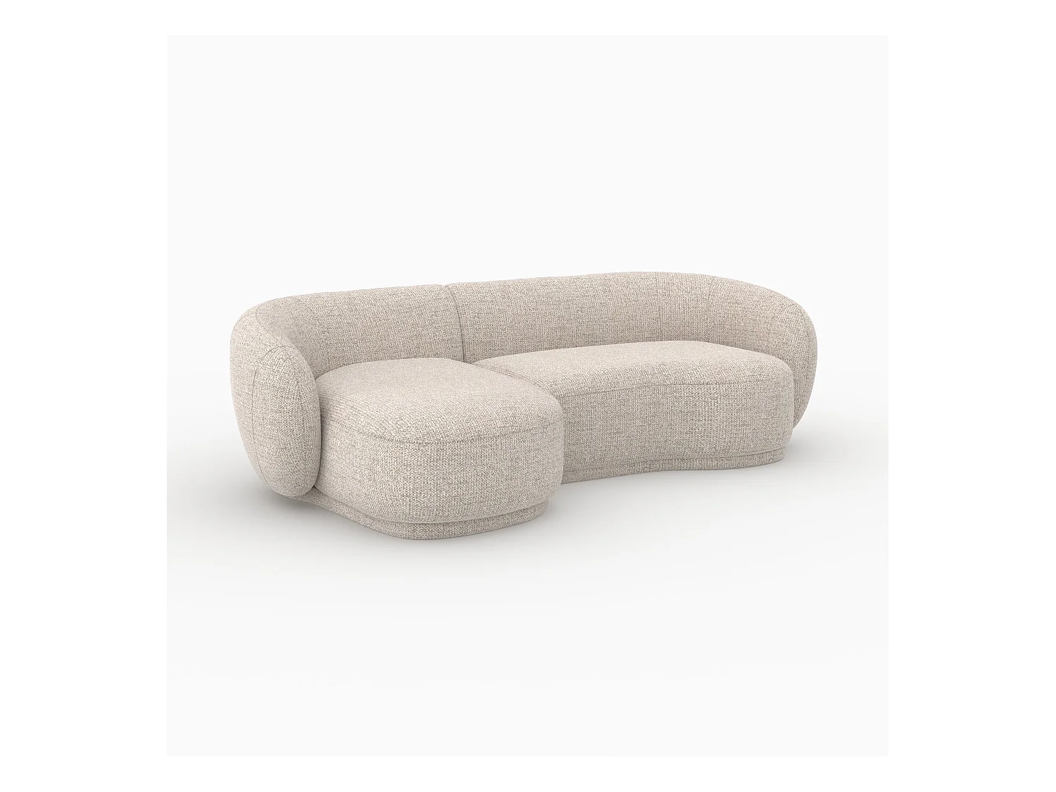 Divano angolare modulare 4 posti in tessuto beige mélangé - Nova