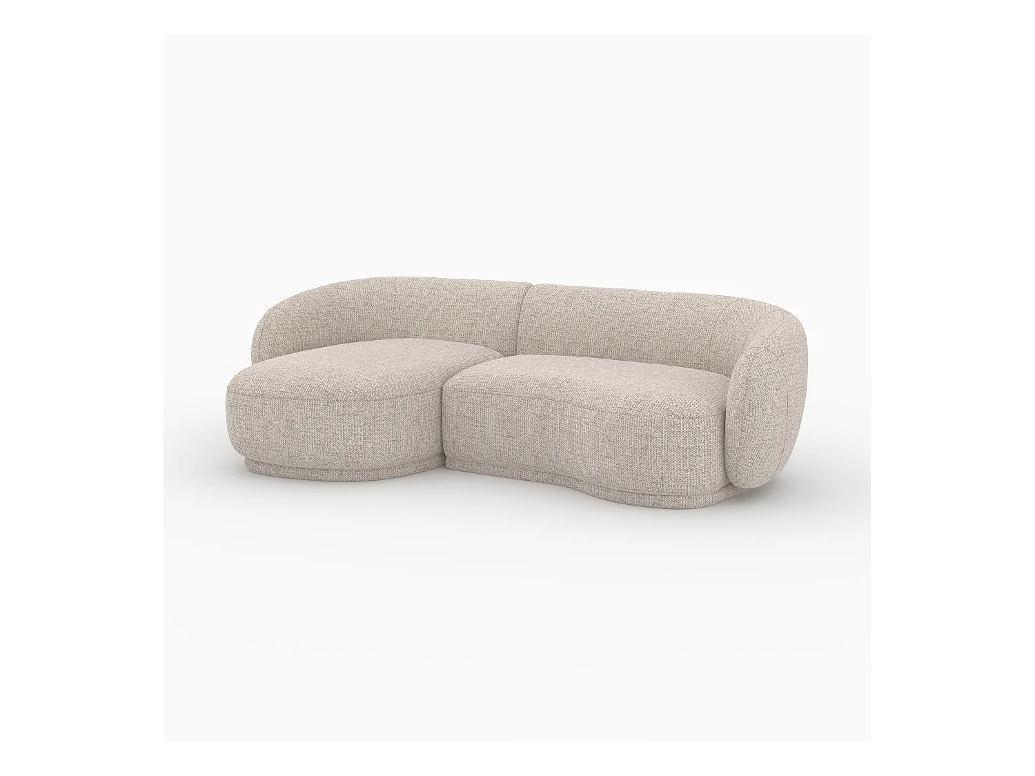 Divano angolare modulare 4 posti in tessuto beige mélangé - Nova