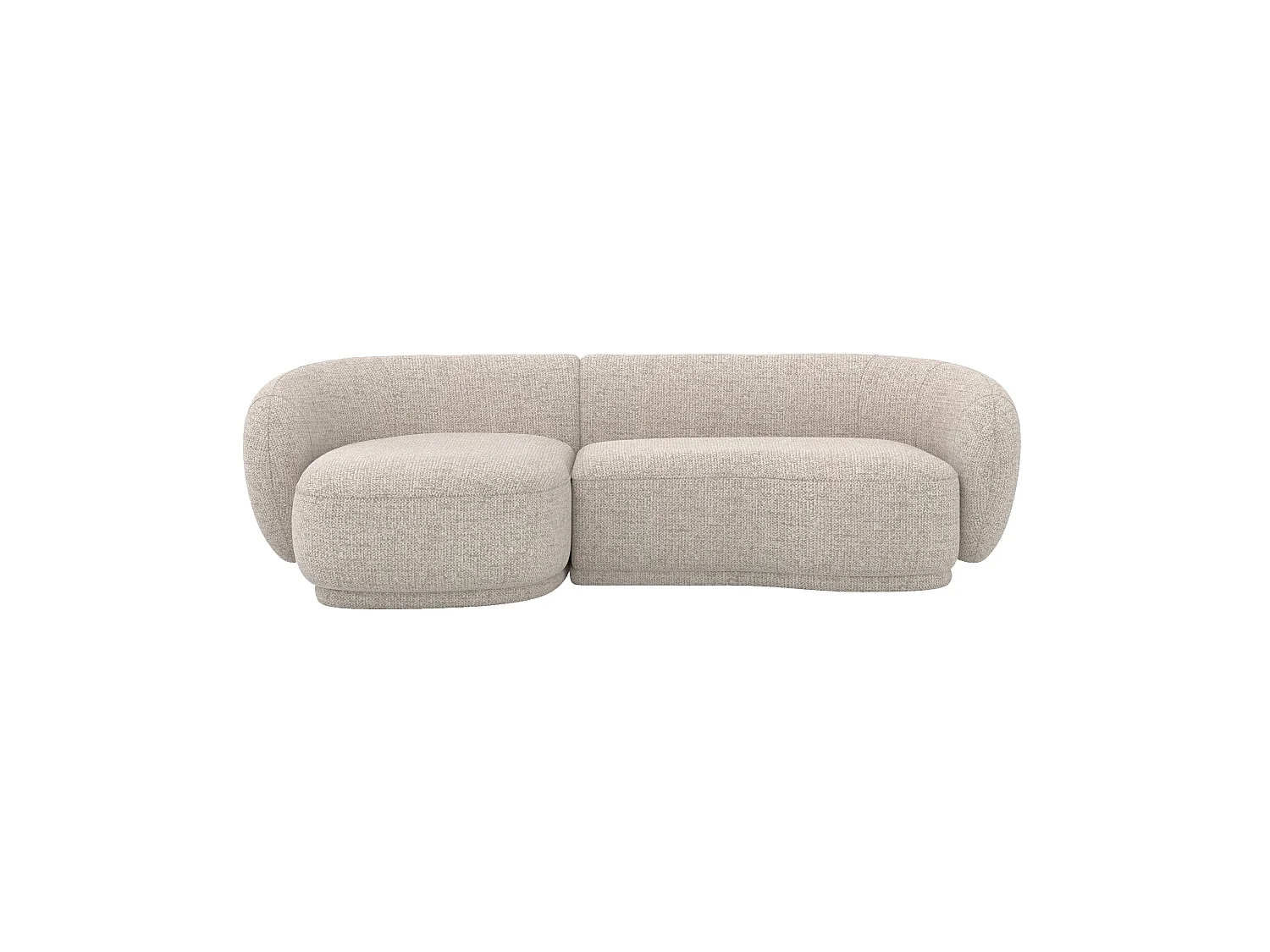 Canapé d'angle modulable 4 places en tissu beige chiné - Nova