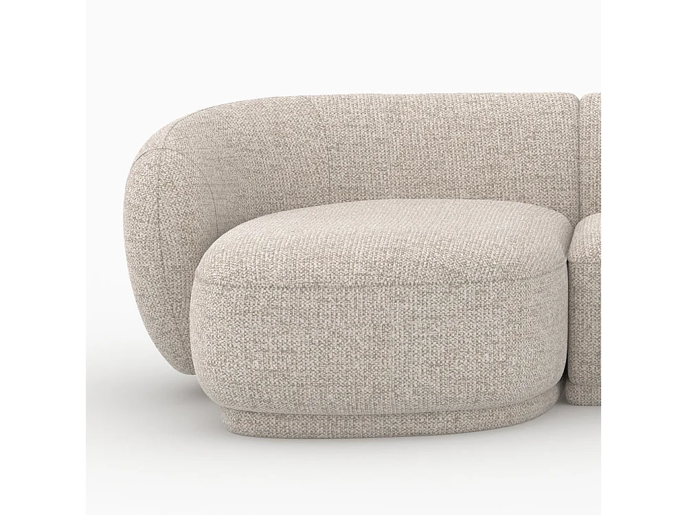 Canapé d'angle modulable 4 places en tissu beige chiné - Nova