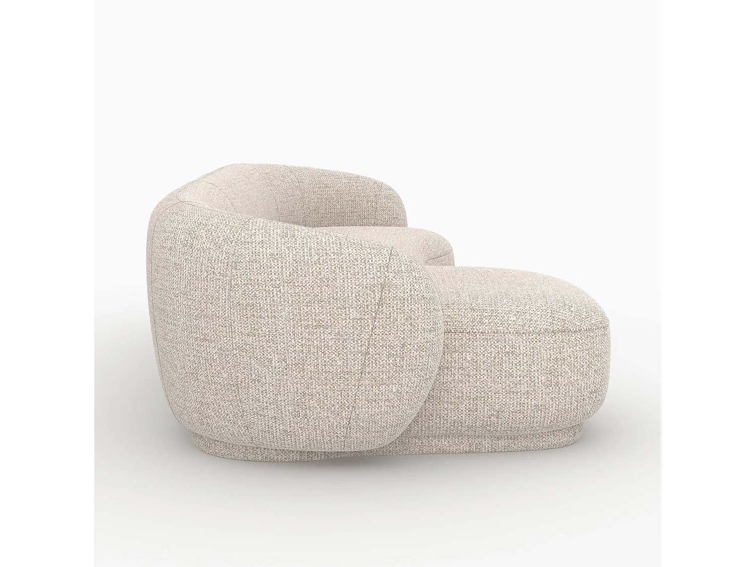 Canapé d'angle modulable 4 places en tissu beige chiné - Nova