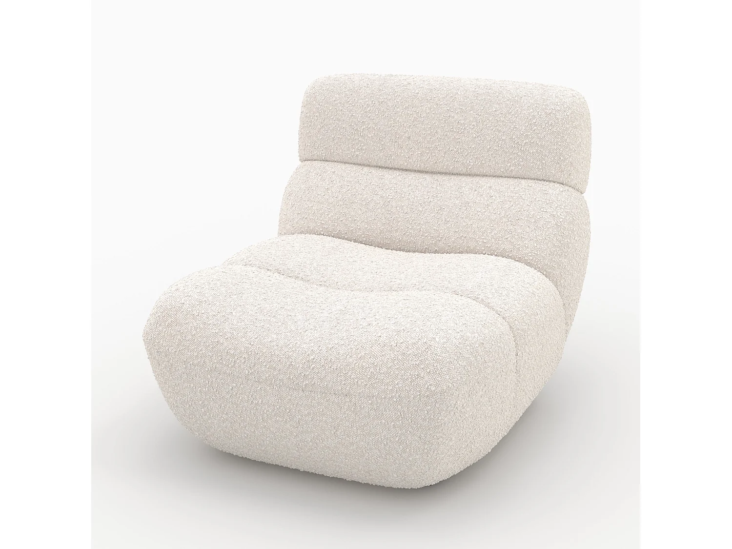 Fauteuil en tissu bouclé blanc - Teddy