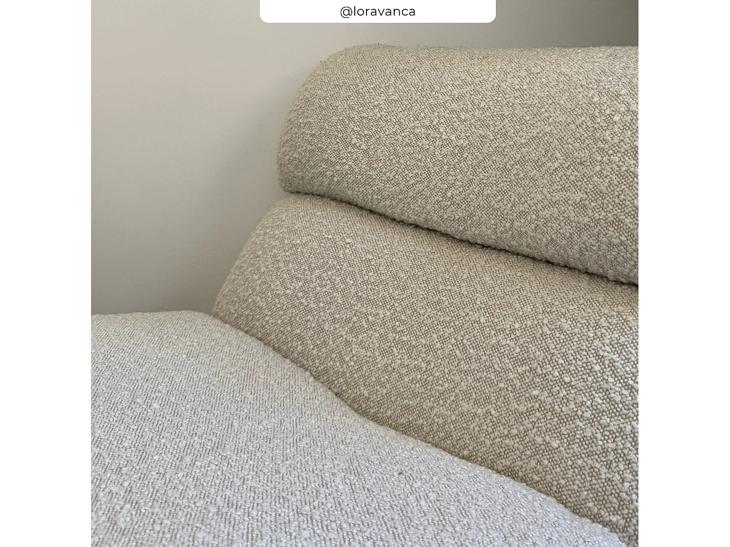 Poltrona in tessuto bouclé bianco - Teddy