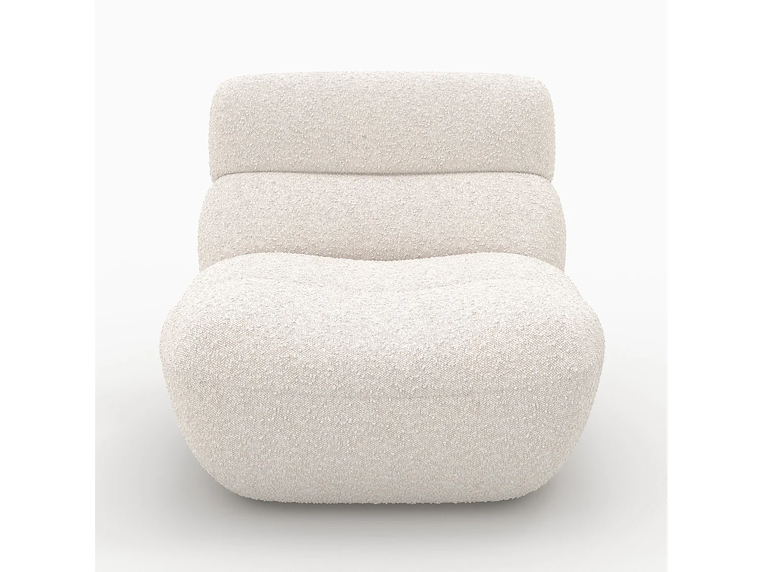 Poltrona in tessuto bouclé bianco - Teddy