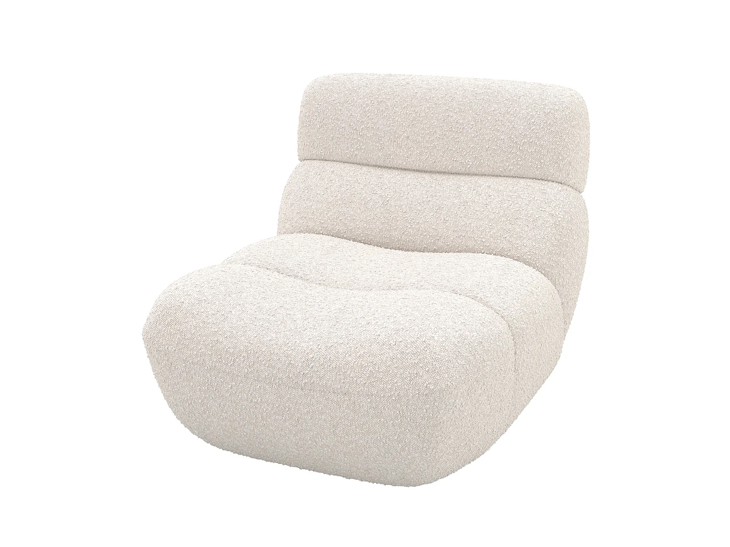 Poltrona in tessuto bouclé bianco - Teddy