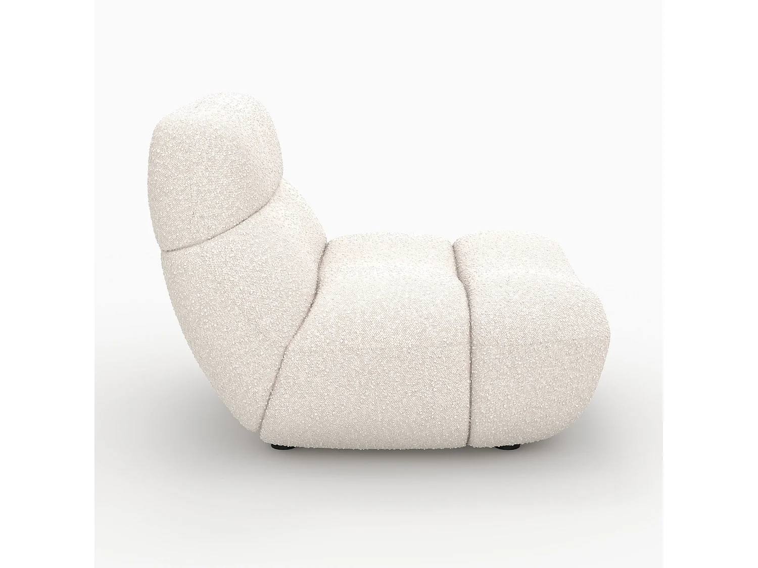 Weiße Bouclé-Stoff-Sessel - Teddy