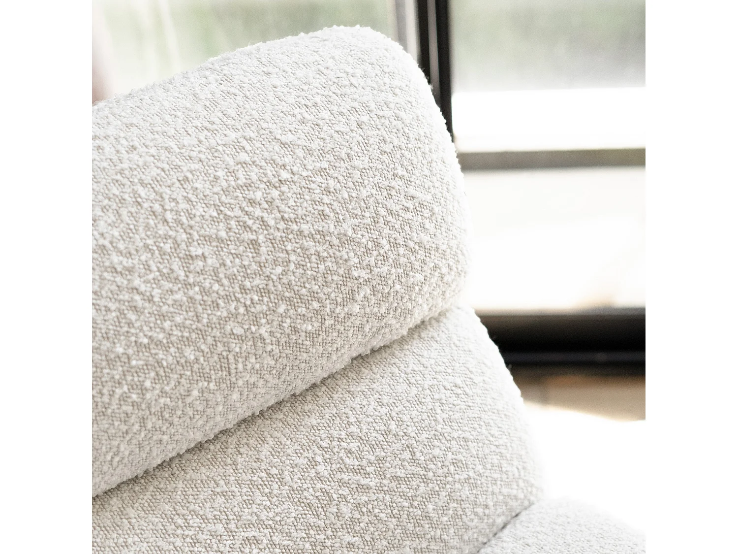 Weiße Bouclé-Stoff-Sessel - Teddy