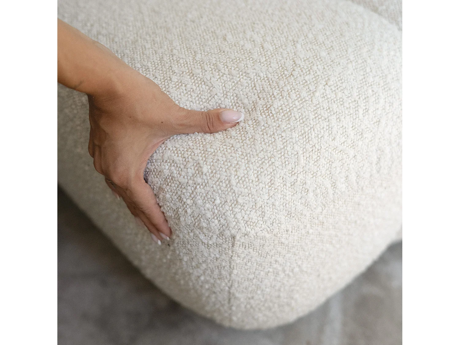 Weiße Bouclé-Stoff-Sessel - Teddy