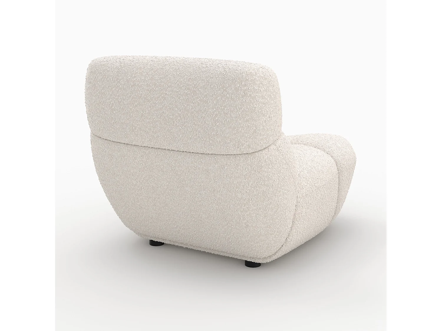 Weiße Bouclé-Stoff-Sessel - Teddy