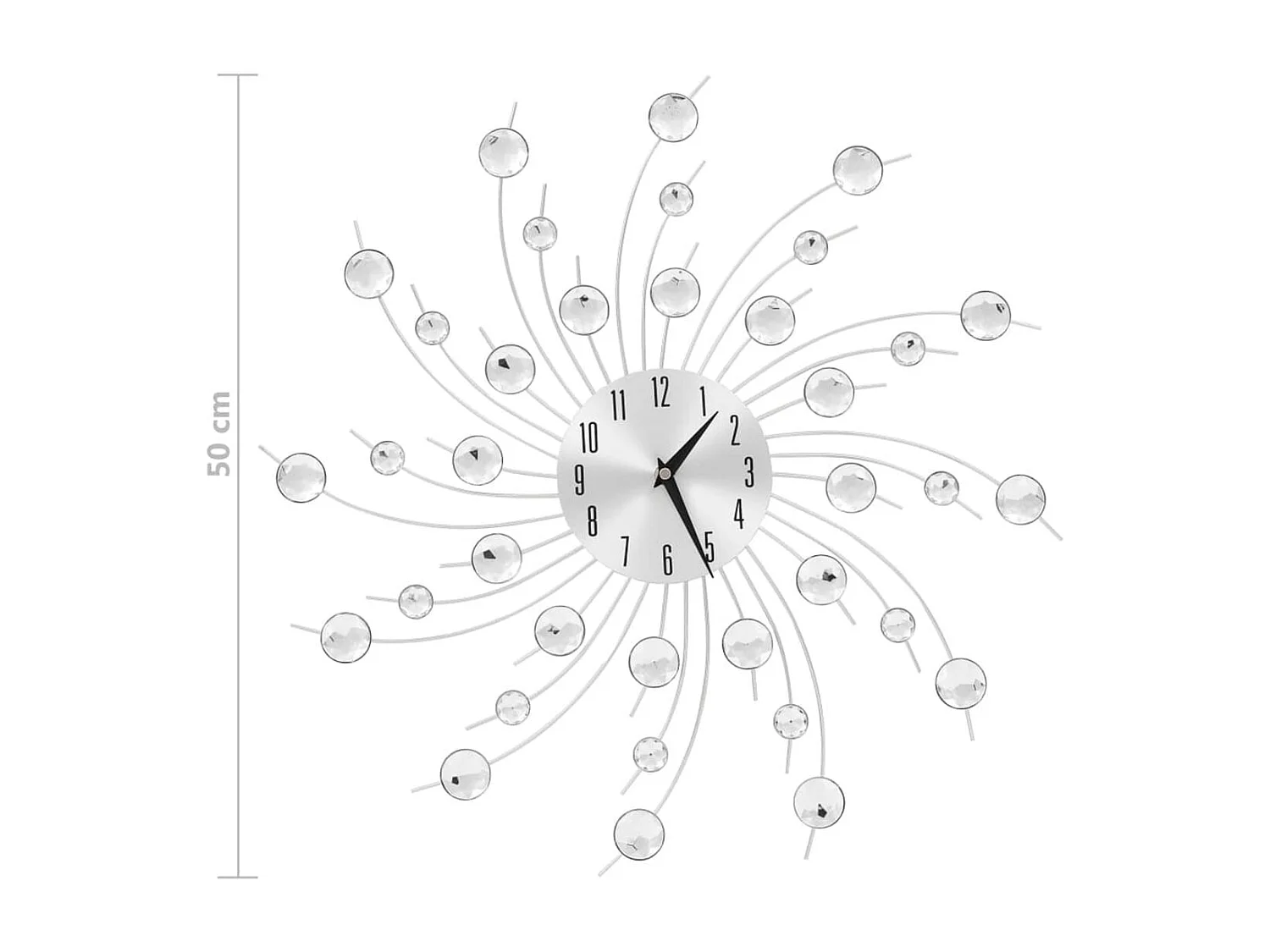 Nowoczesny Zegar Ścienny z Aluminium 50 cm z Mechanizmem Kwarcowym