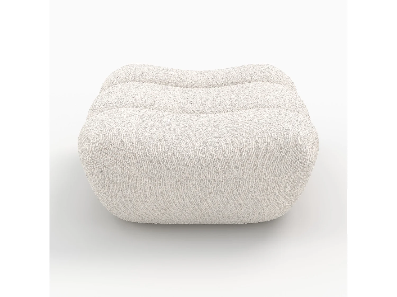 Pouf repose-pieds en tissu bouclé blanc - Teddy