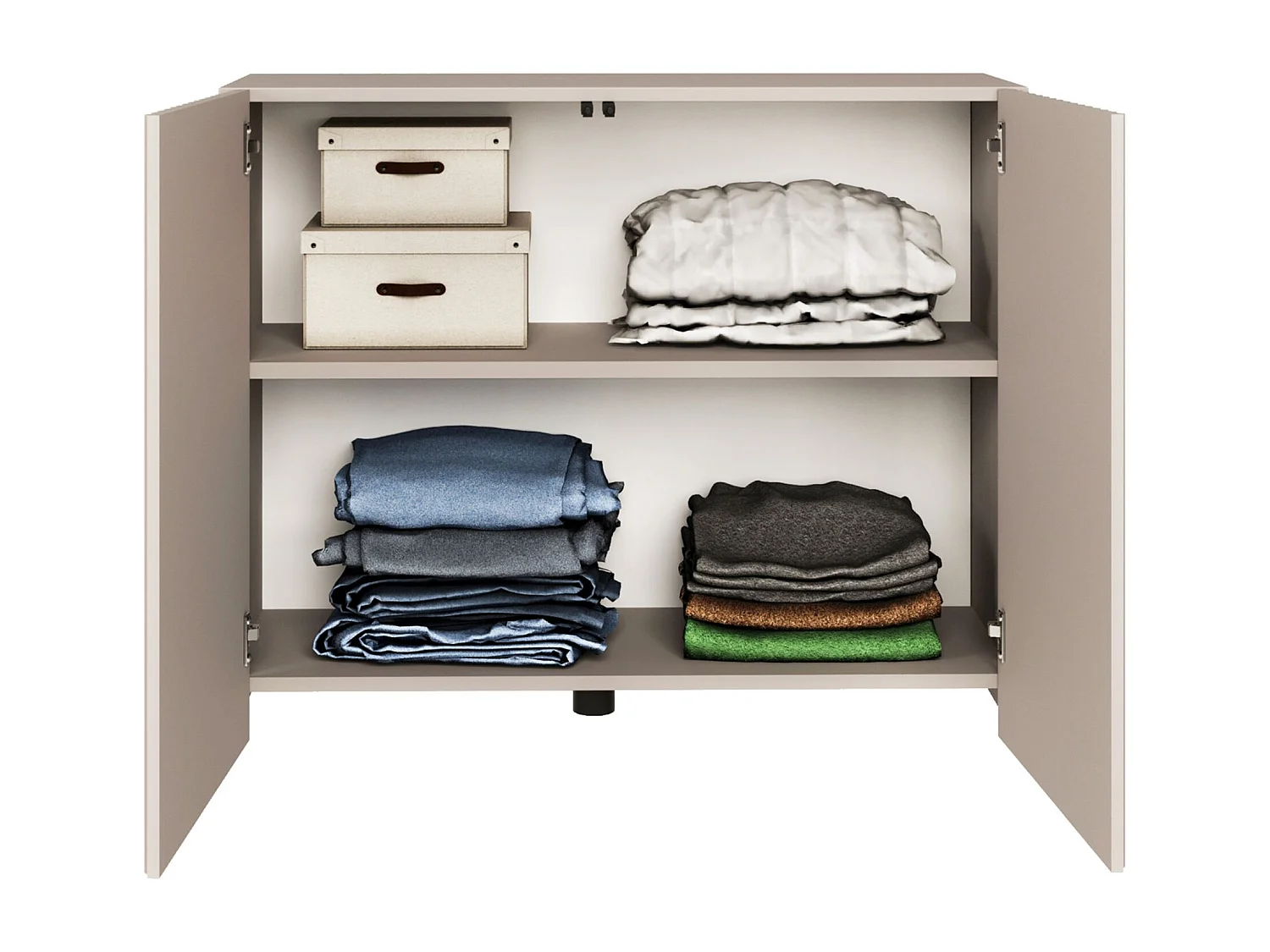 Madia con frontali a lamelle scanalate – 2 ante – beige cashmere – 100 cm – SUNDS