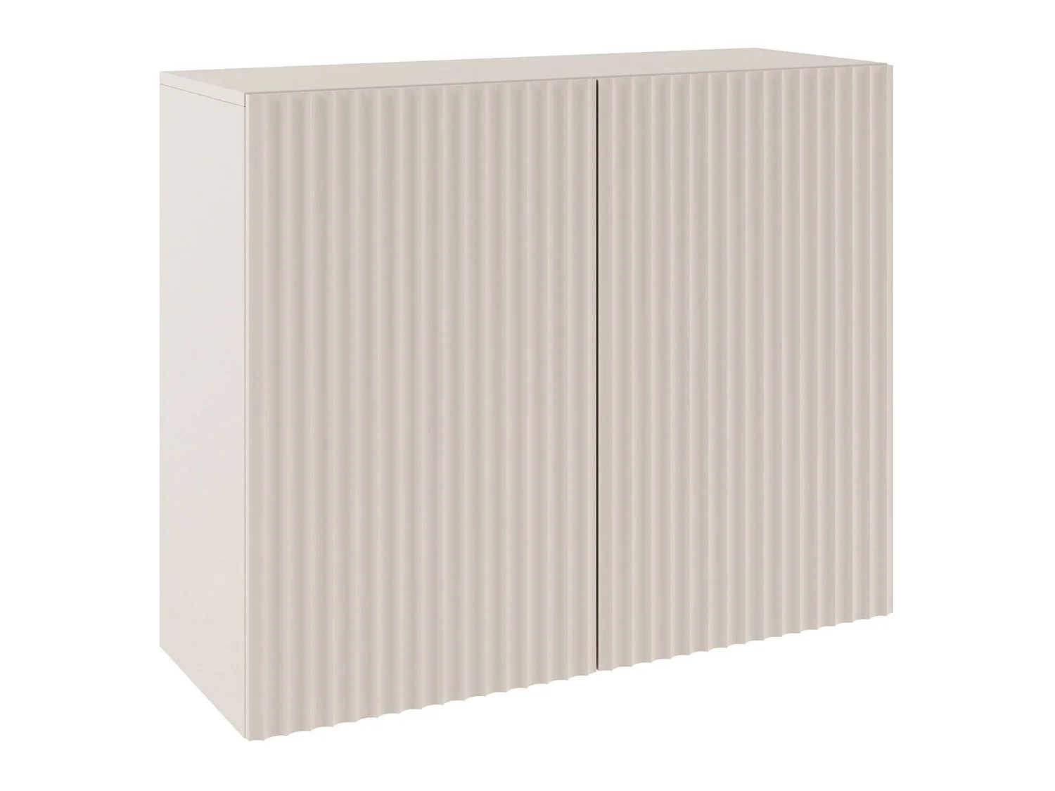 Buffet avec façades à lamelles – 2 portes – beige cachemire – 100 cm – SUNDS