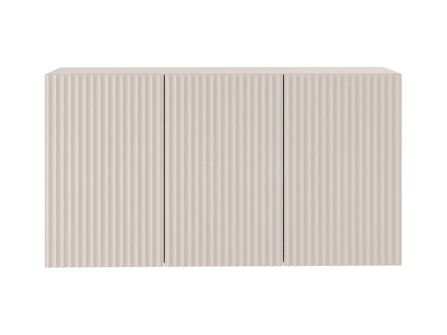 Buffet avec façades à lamelles – 3 portes – beige cachemire – 150 cm – SUNDS