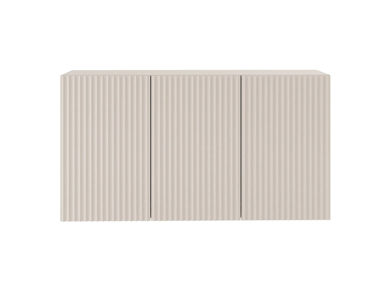 Buffet avec façades à lamelles – 3 portes – beige cachemire – 150 cm – SUNDS
