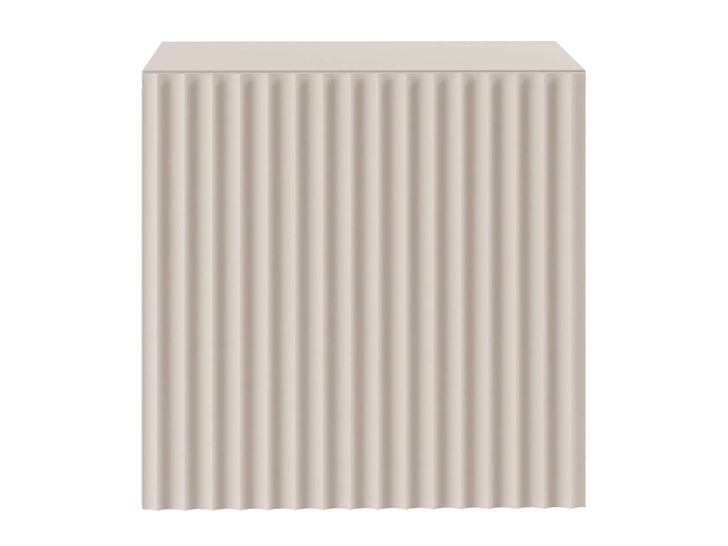 Table de chevet 1 porte avec façade à lamelles rainurées – beige cachemire 50 cm – SUNDS