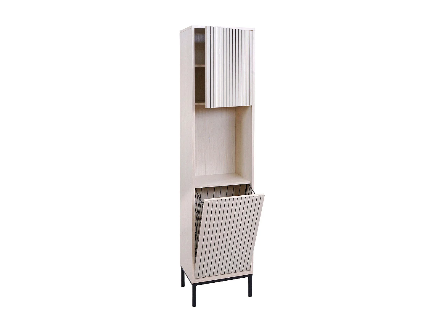 Hochschrank MCW-O42, Holzoptik beige