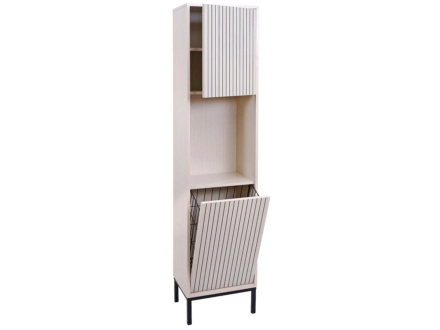 Armoire haute MCW-O42,  aspect bois beige