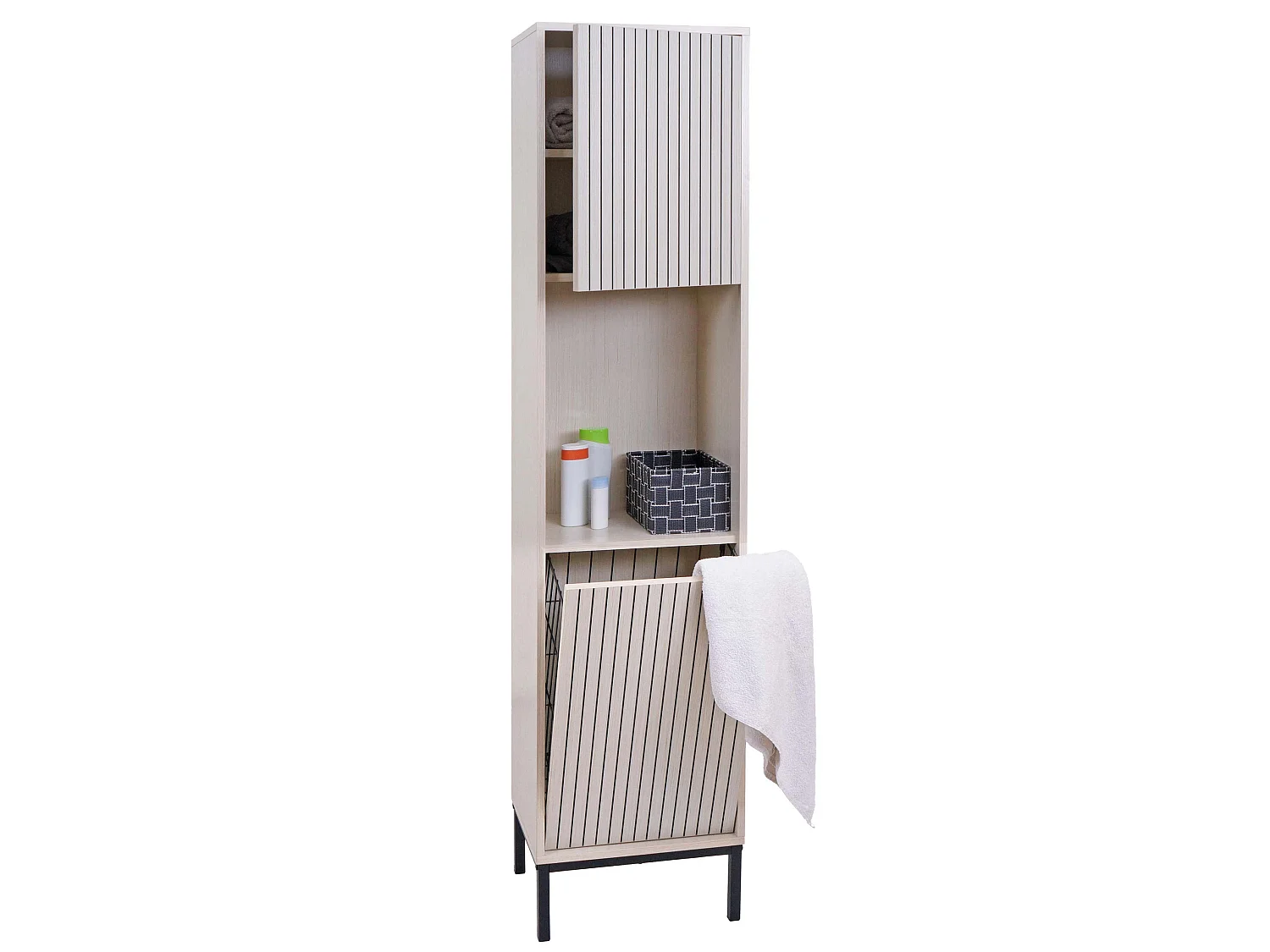 Armoire haute MCW-O42,  aspect bois beige