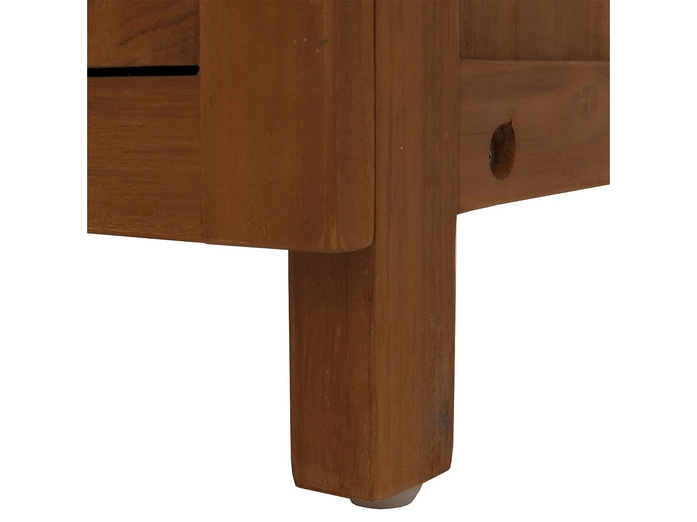 Teak-Hochschrank MCW-M87, Badschrank Badregal Badezimmer, hochwertiges B-Grade-Teak (Kernholz, 20-30 Jahre), 180x40cm