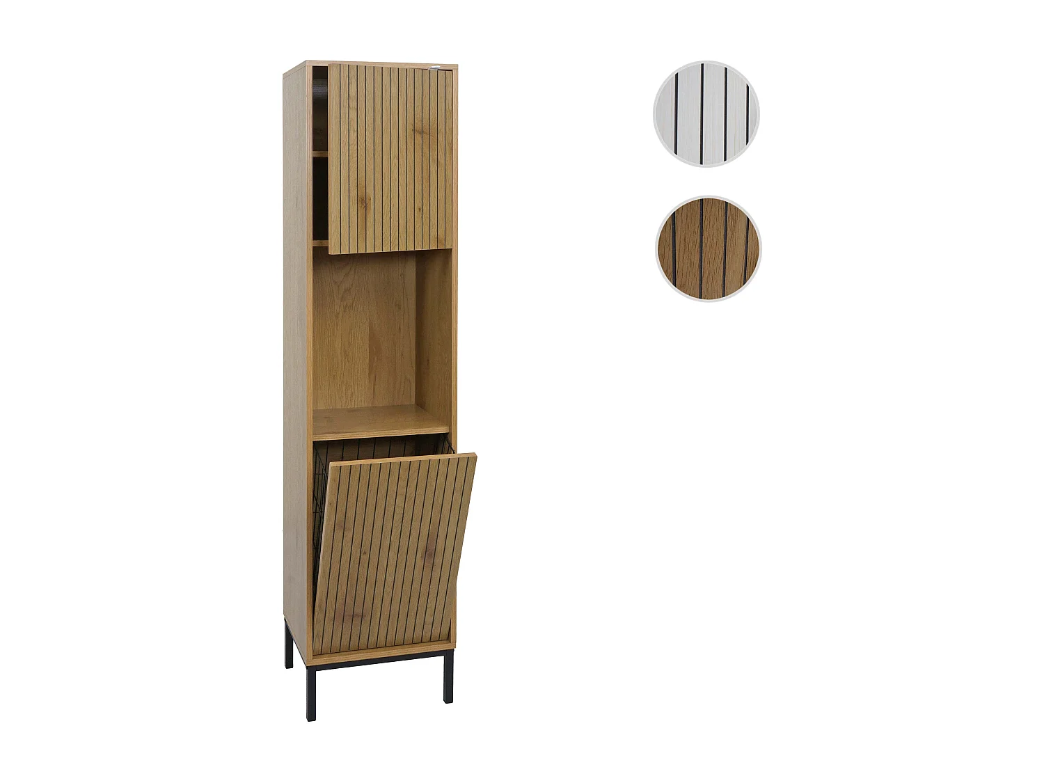 Hochschrank MCW-O42, Holzoptik natur