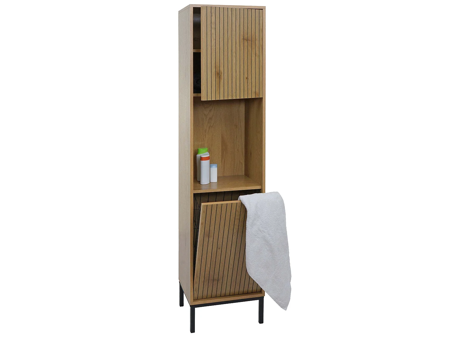 Armoire haute MCW-O42,  aspect bois naturel