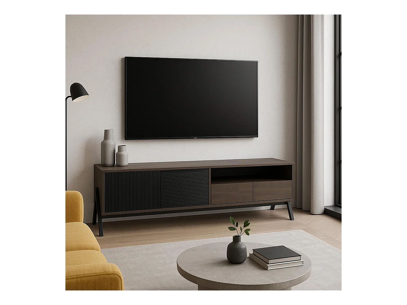 Meuble TV MCW-O40,  aspect noyer