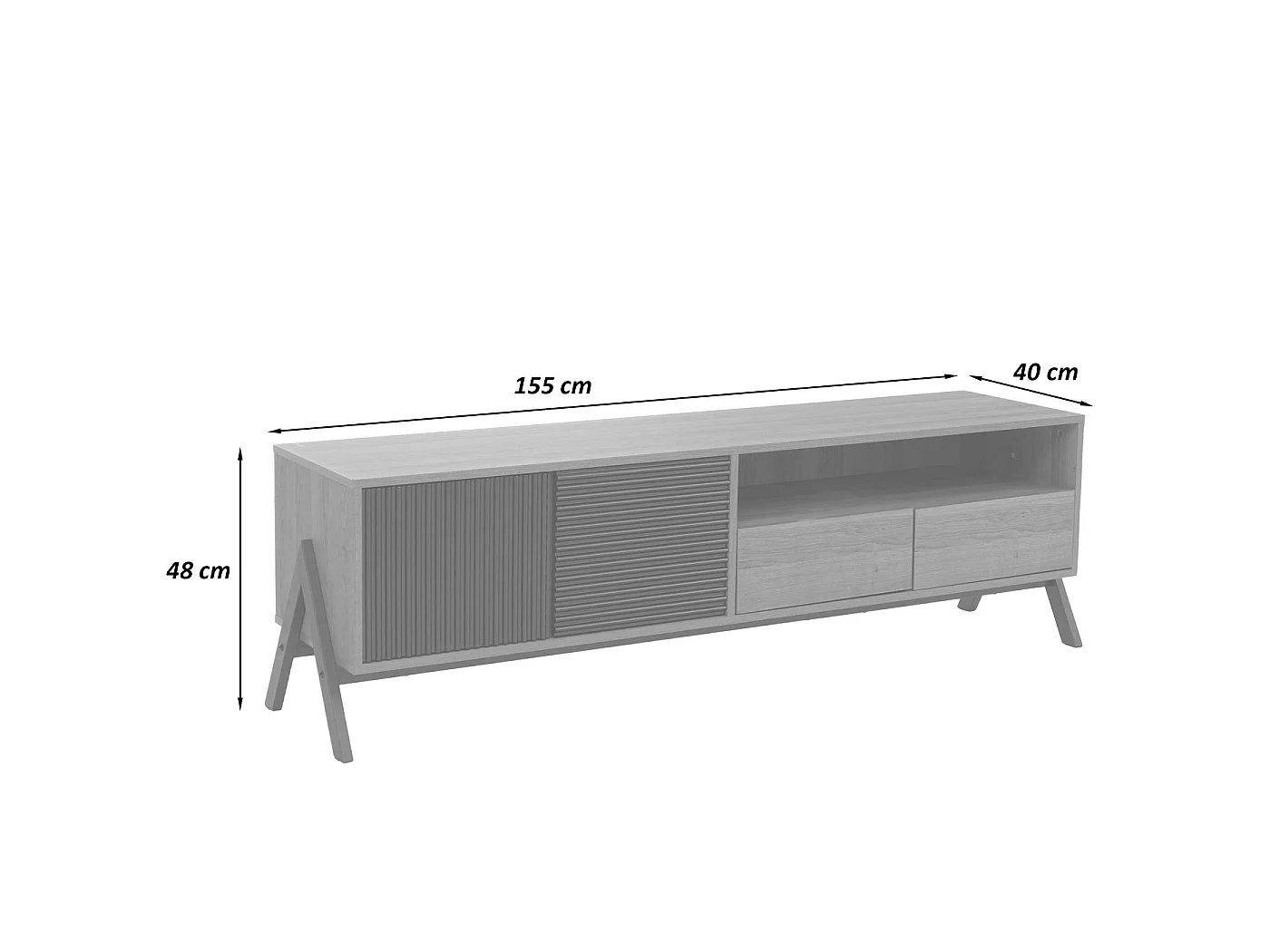 TV Stand MCW-O40,  walnut finish