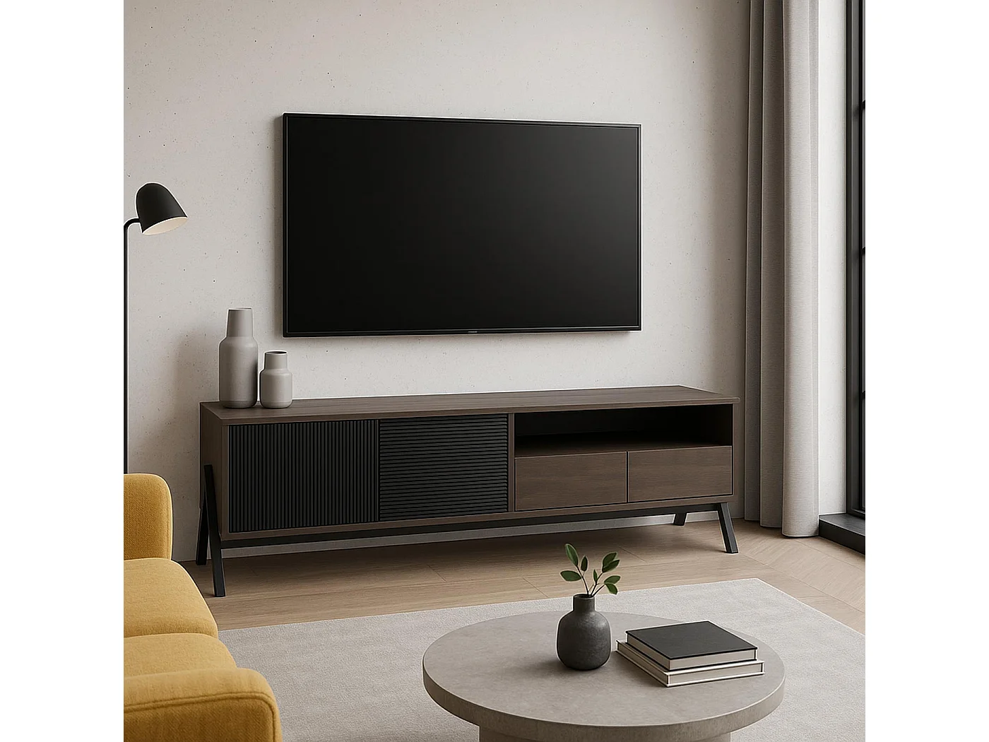 TV Stand MCW-O40,  walnut finish