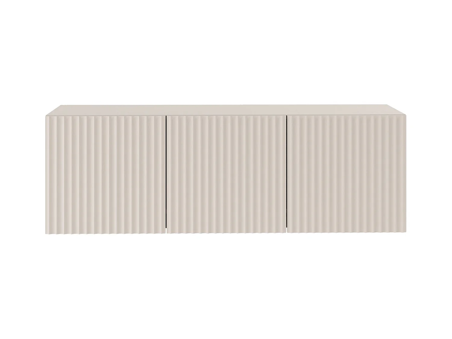 TV-Lowboard mit geriffelten Lamellenfronten – 3-türig – Kaschmirbeige – 150 cm – SUNDS