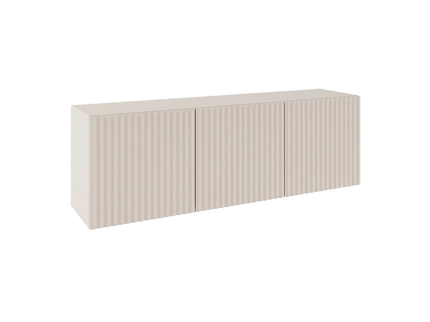 TV-Lowboard mit geriffelten Lamellenfronten – 3-türig – Kaschmirbeige – 150 cm – SUNDS