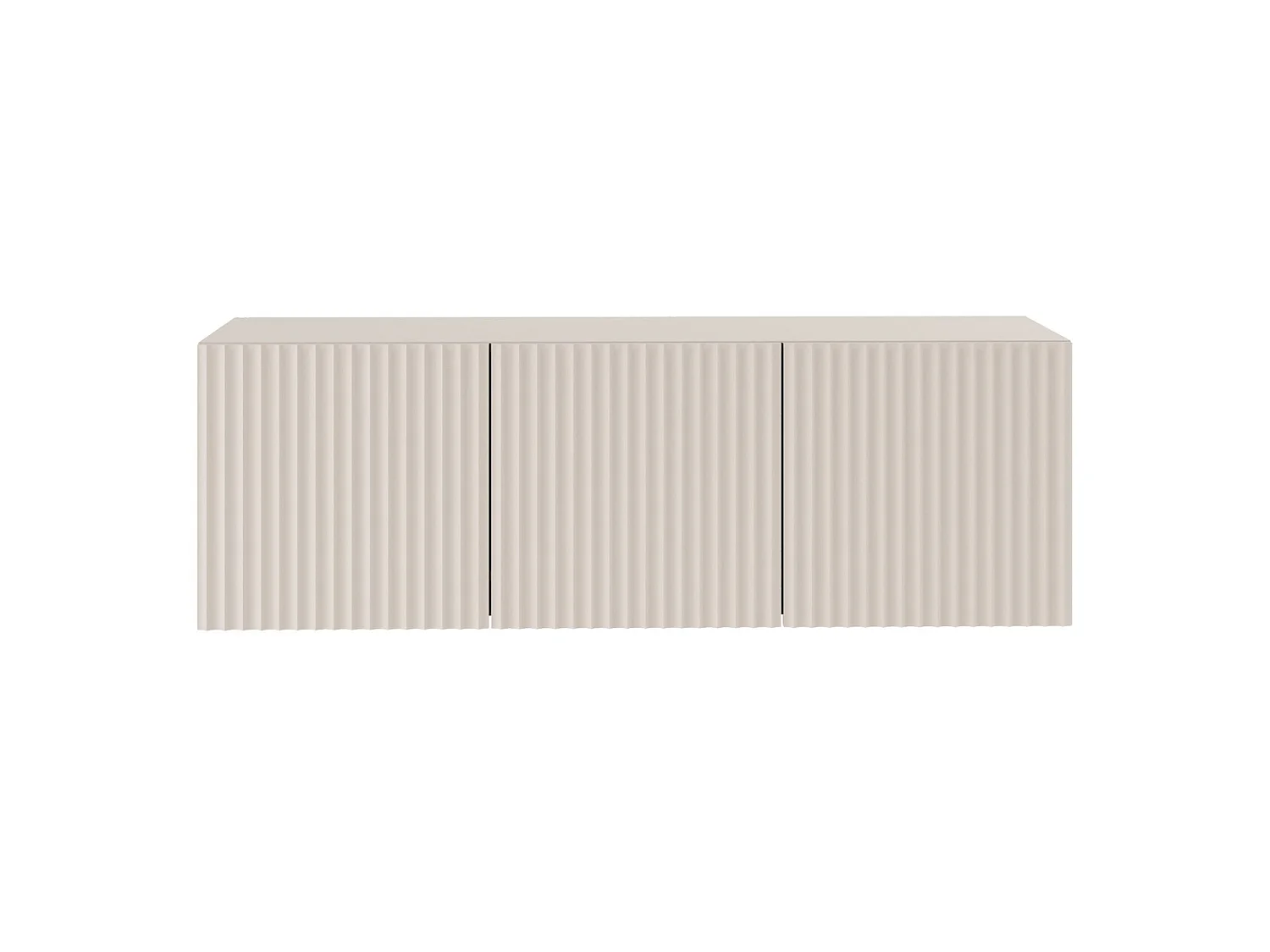 TV-Lowboard mit geriffelten Lamellenfronten – 3-türig – Kaschmirbeige – 150 cm – SUNDS