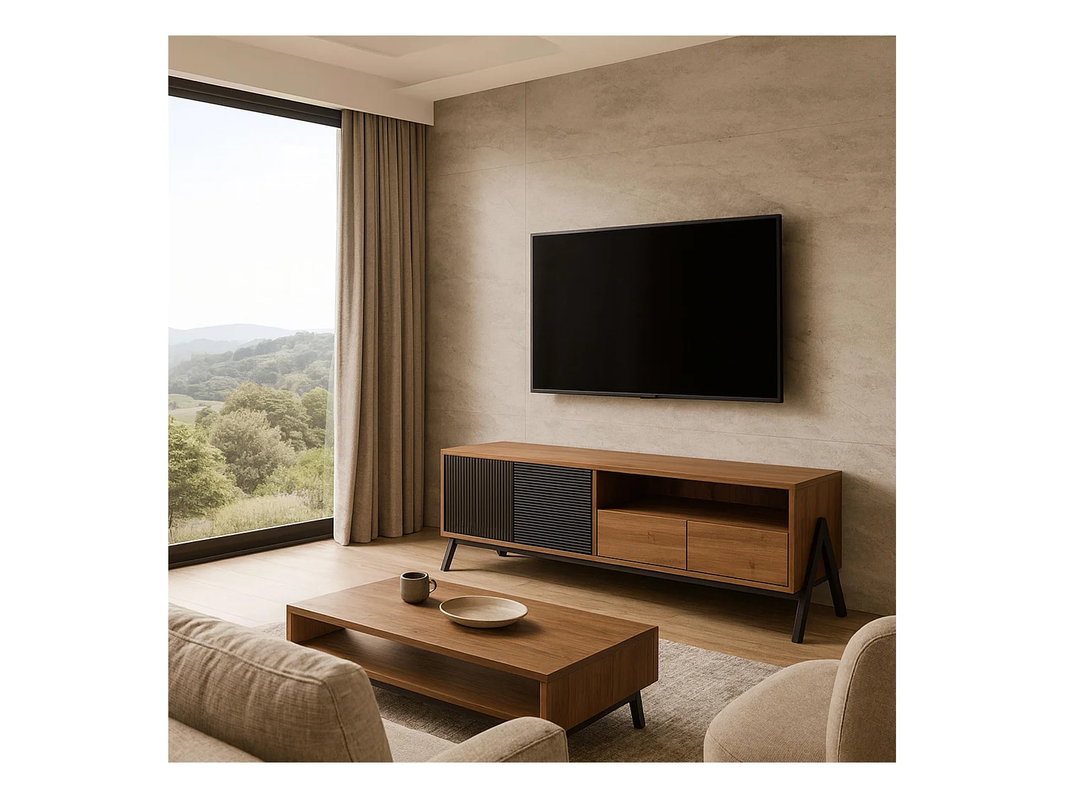 Meuble TV MCW-O40,  naturel
