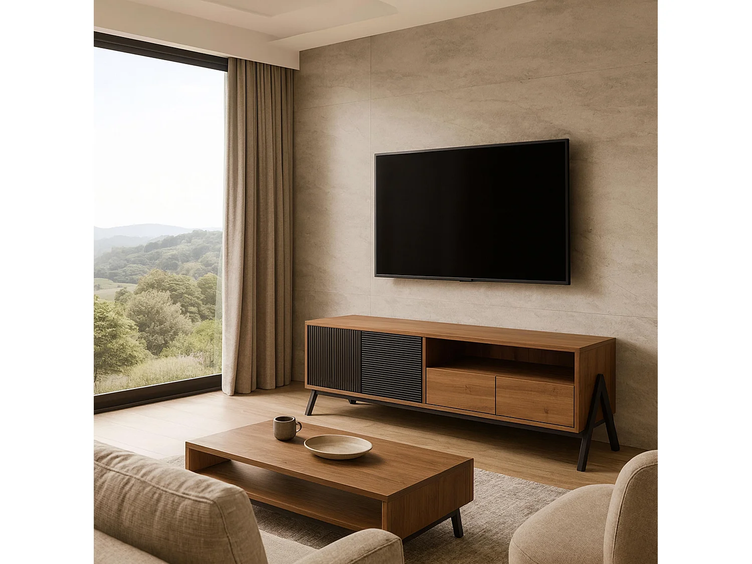 TV Stand MCW-O40,  natural