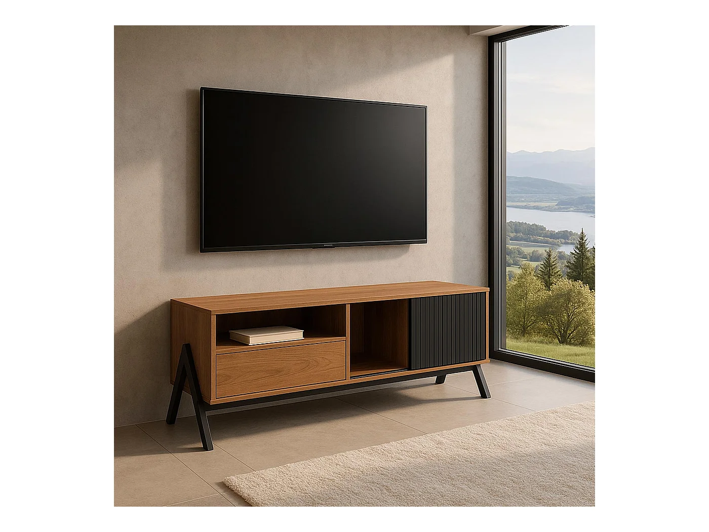 Szafka pod telewizor MCW-O40,  naturalny