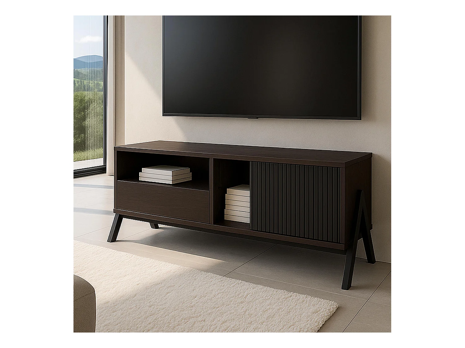 Meuble TV MCW-O40,  aspect noyer