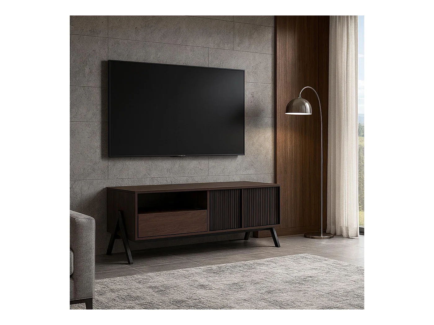 Meuble TV MCW-O40,  aspect noyer