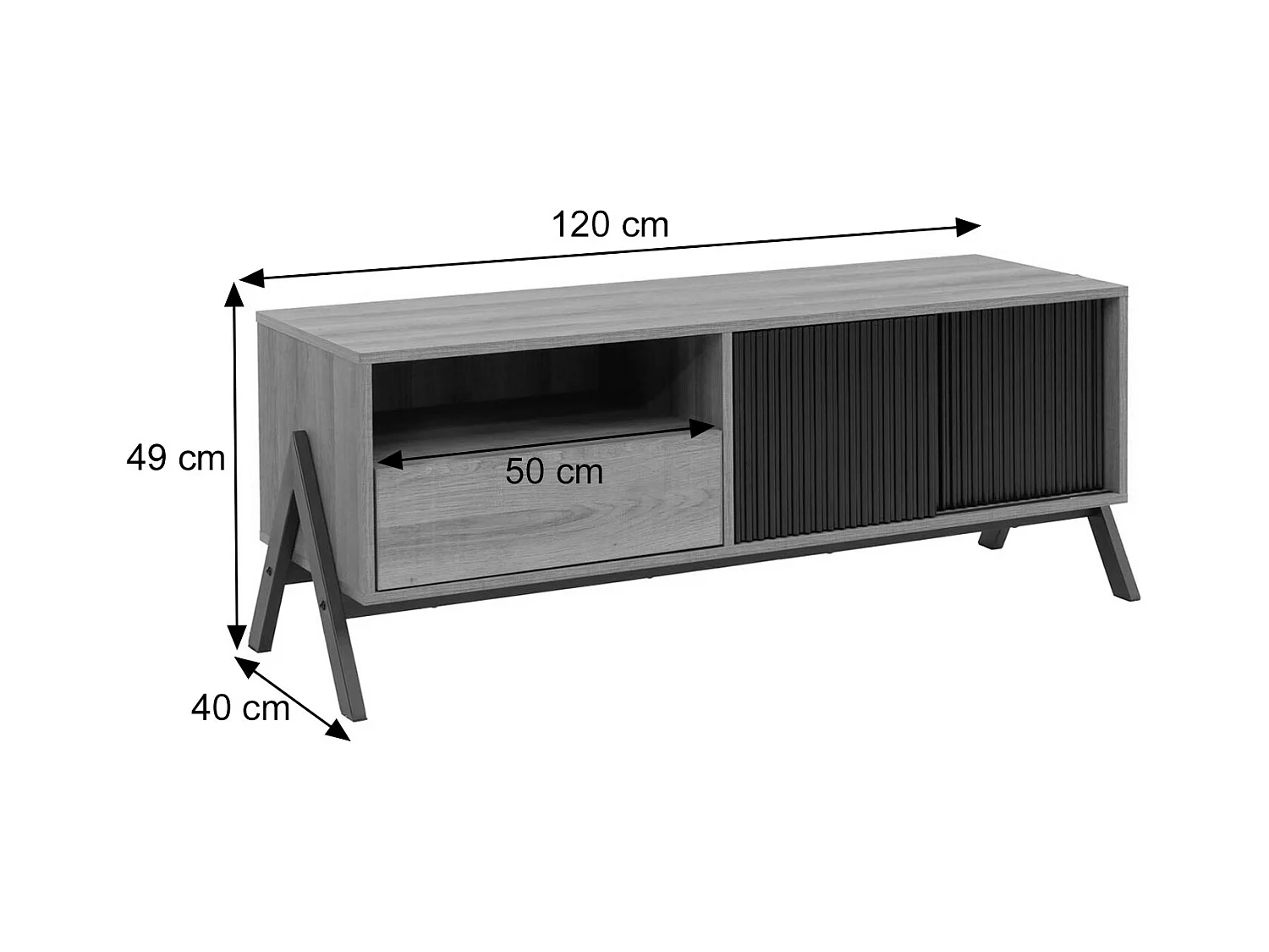 Szafka pod telewizor MCW-O40,  wygląd orzechowy