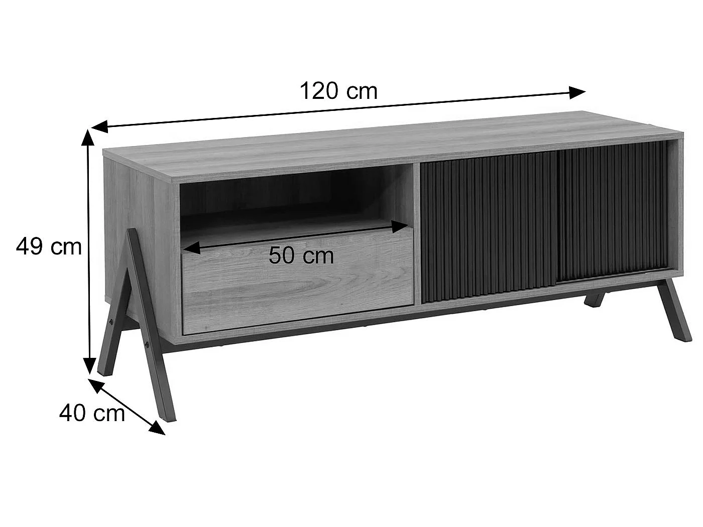 Szafka pod telewizor MCW-O40,  wygląd orzechowy