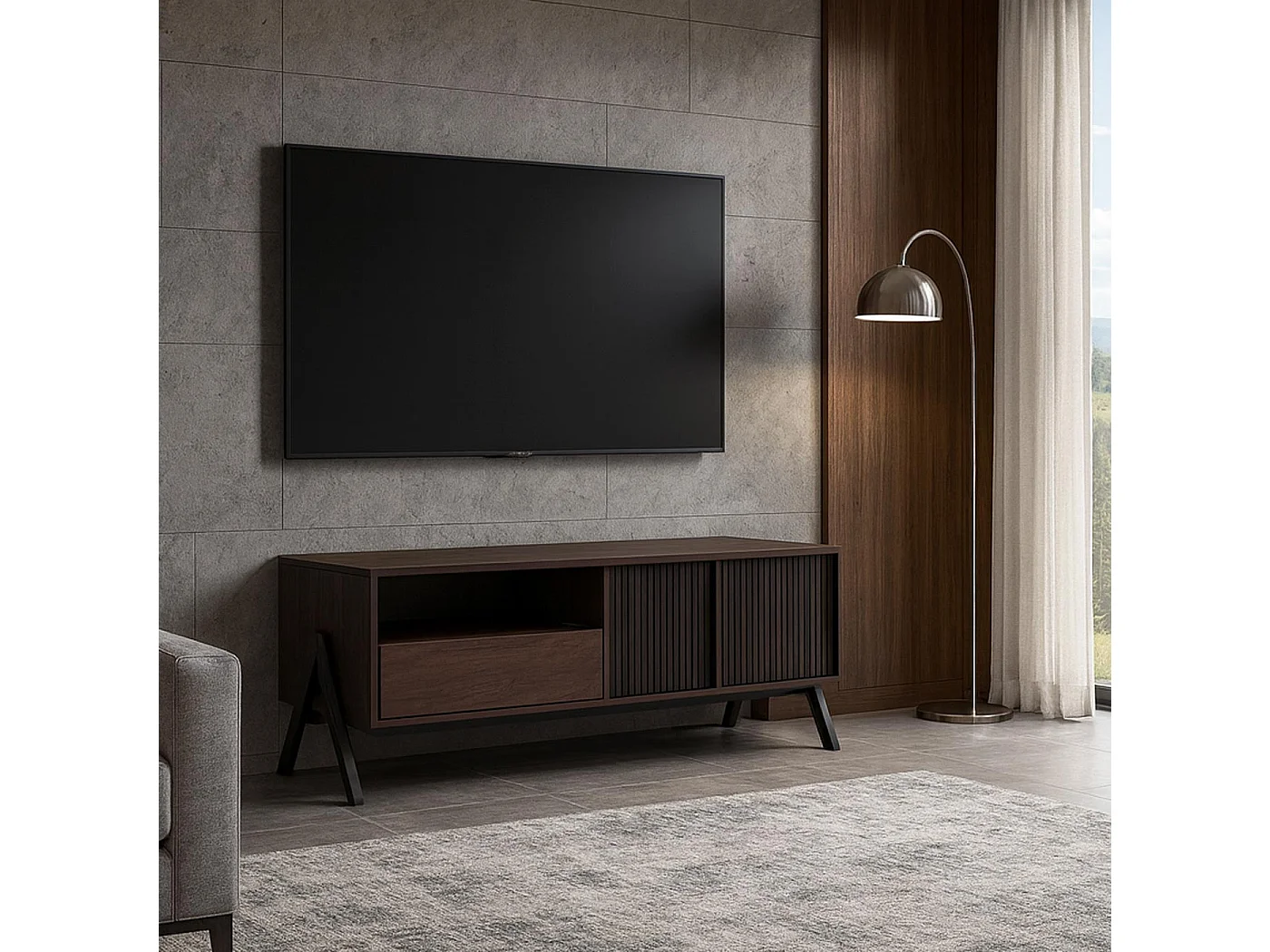 Szafka pod telewizor MCW-O40,  wygląd orzechowy