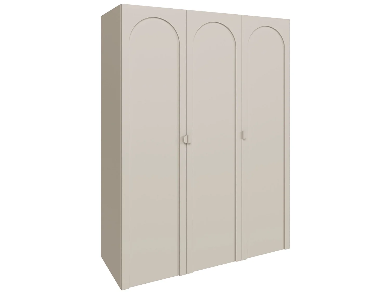 Armoire 3 portes à façades cintrées – 150 cm – gris cachemire – Arkadia