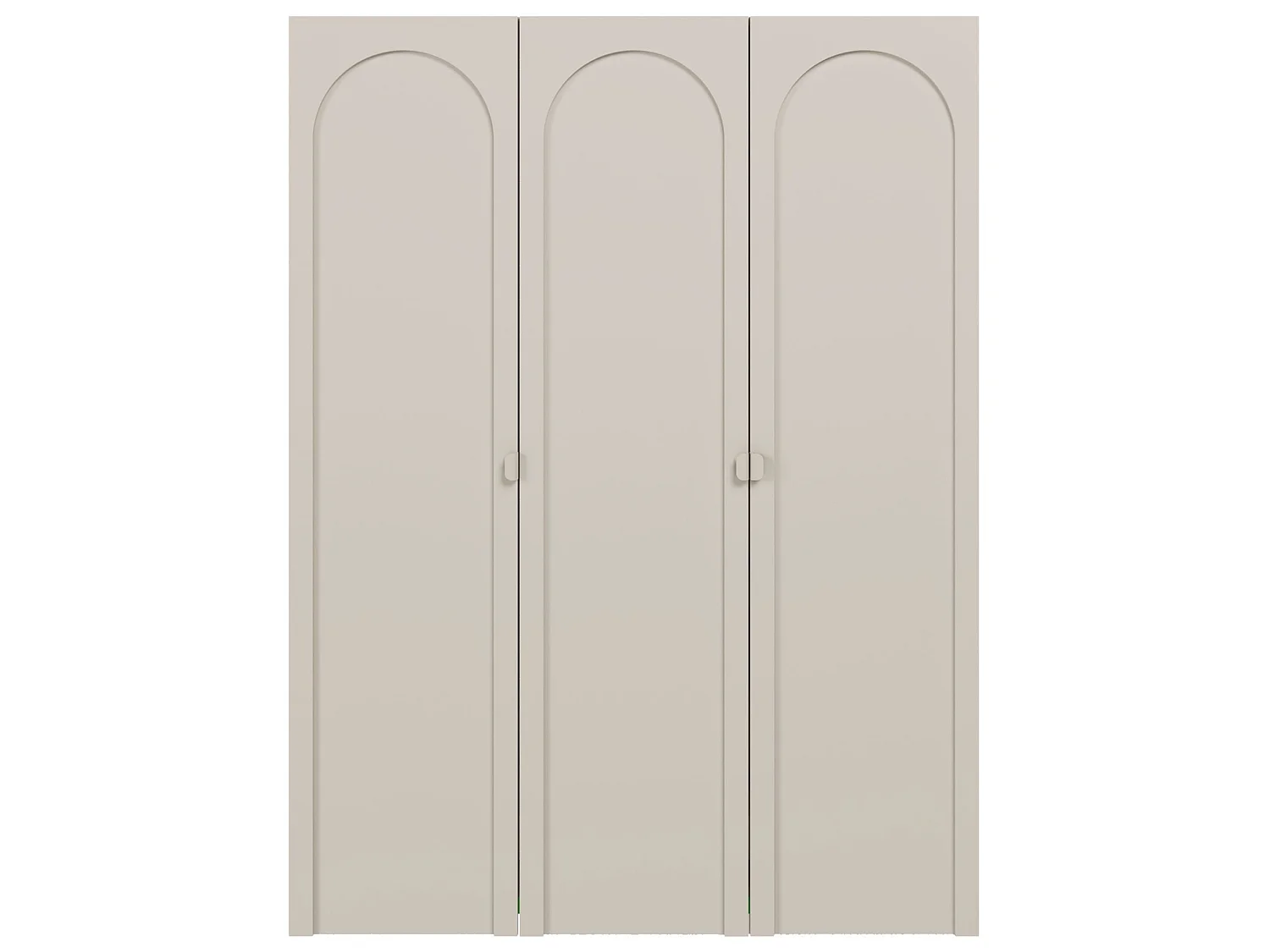 Armoire 3 portes à façades cintrées – 150 cm – gris cachemire – Arkadia
