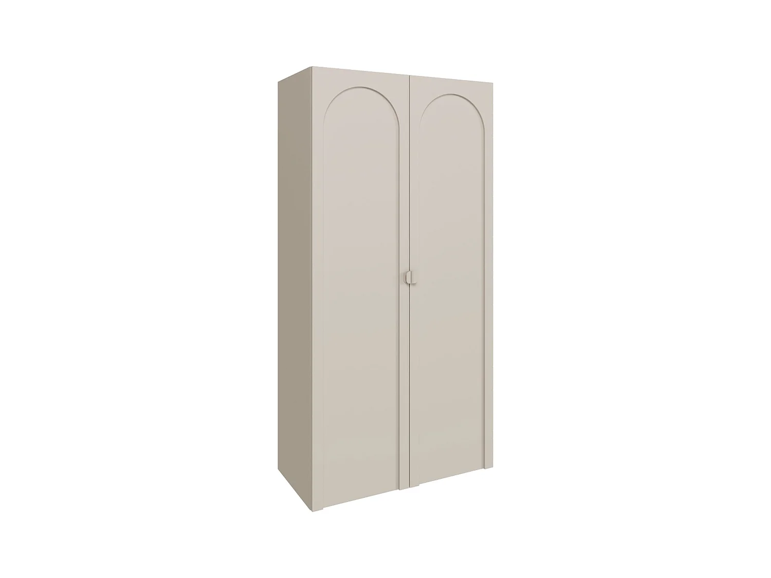 Armoire 2 portes à façades cintrées – 100 cm – gris cachemire – Arkadia