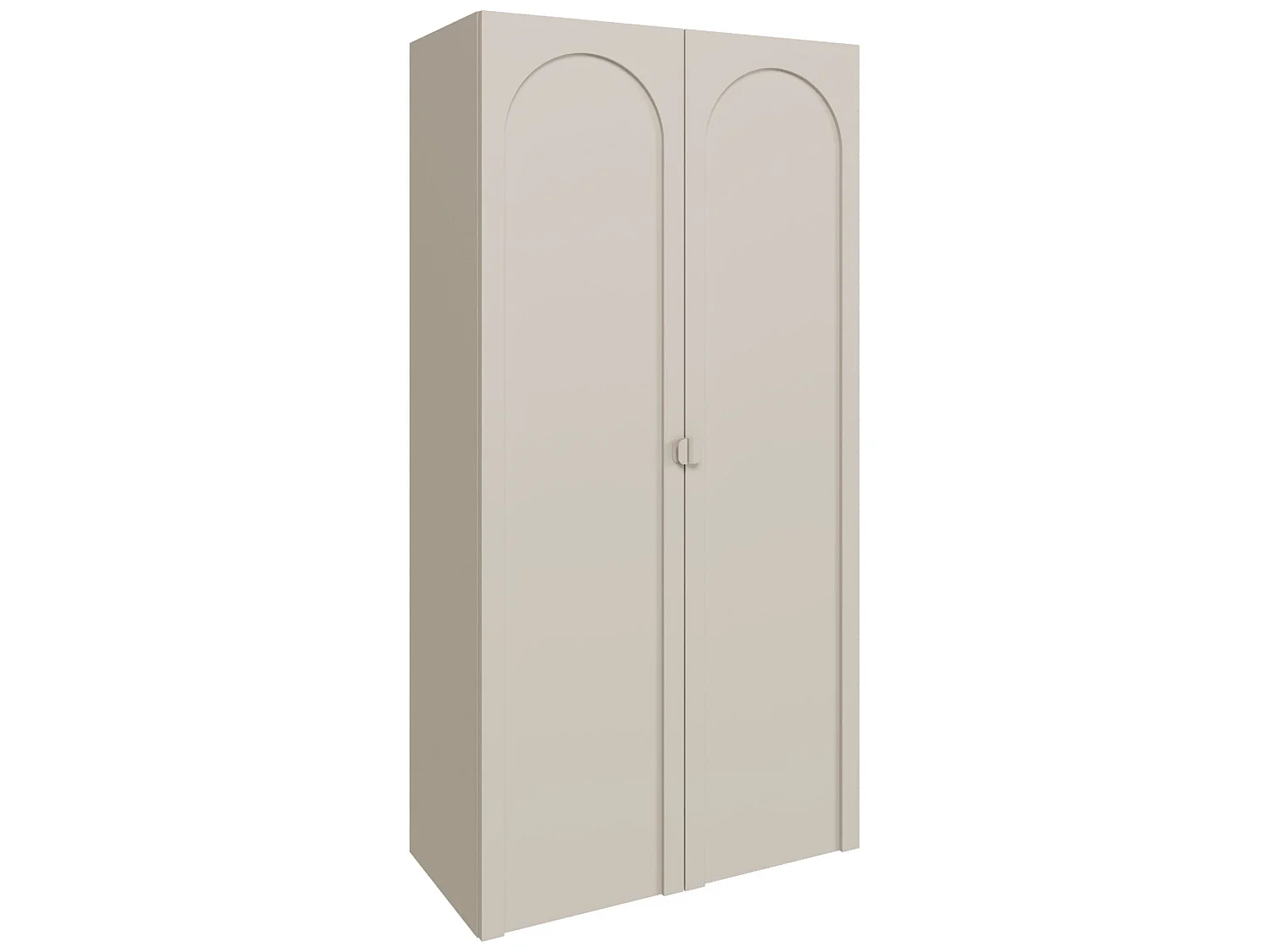 Kledingkast met 2 deuren met boogvormige groeven – kasjmiergrijs – 100 cm – ARKADIA