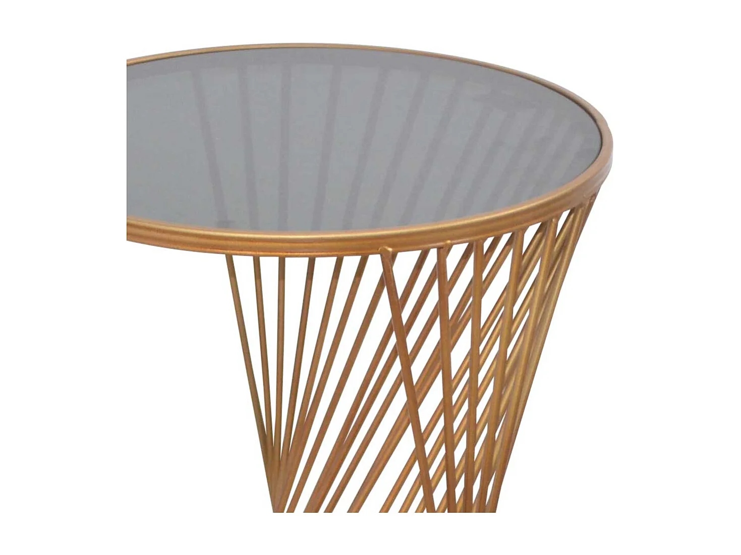 Telefonkonsole aus Metall und Sicherheitsglas Goldfarben