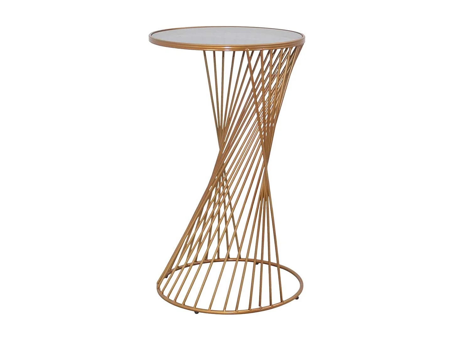 Telefonkonsole aus Metall und Sicherheitsglas Goldfarben