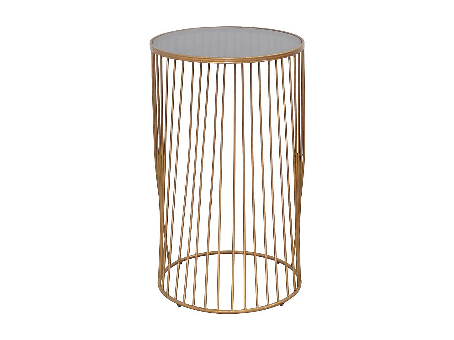 Telefonkonsole aus Metall und Sicherheitsglas Goldfarben