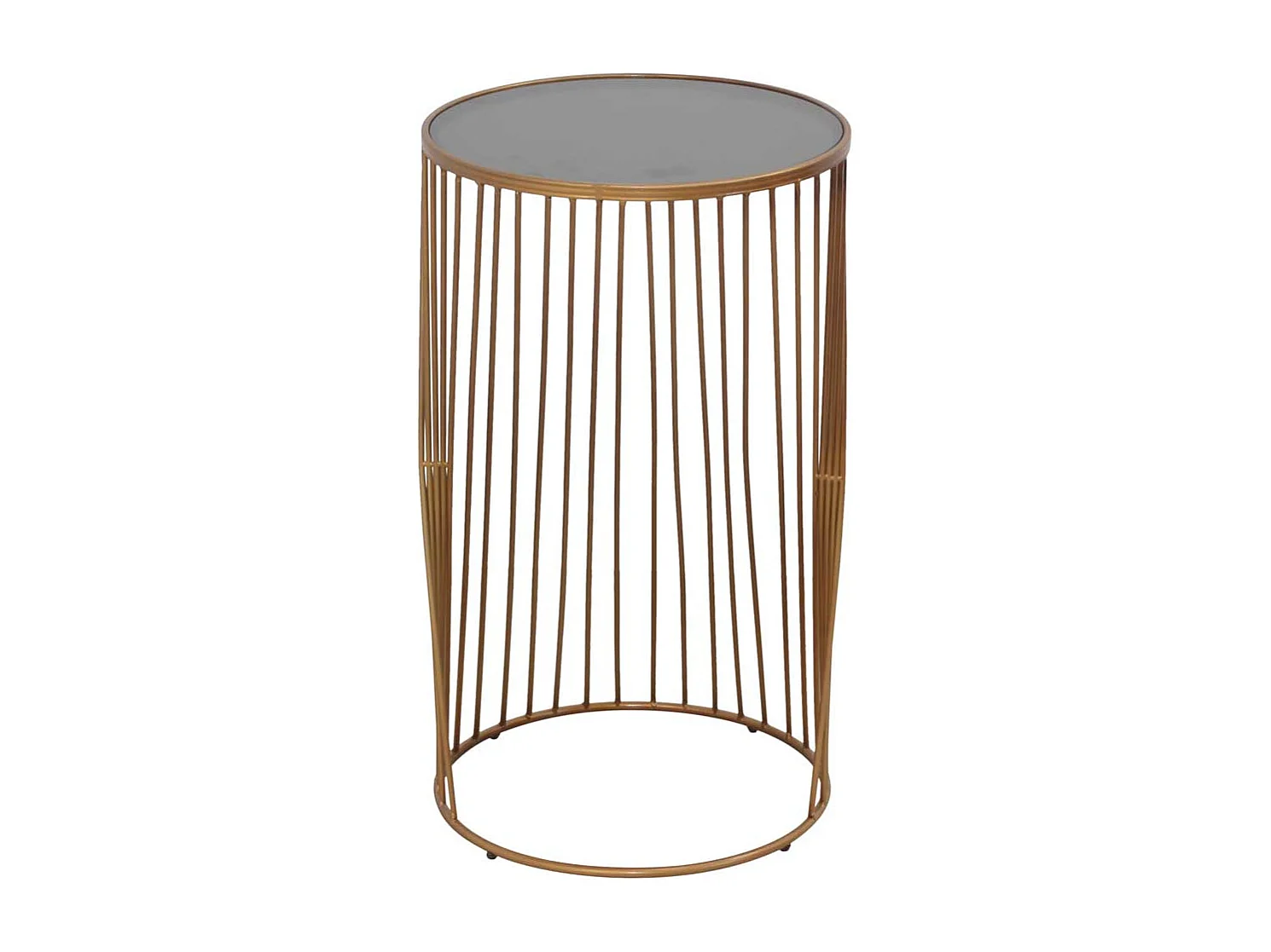 Telefonkonsole aus Metall und Sicherheitsglas Goldfarben