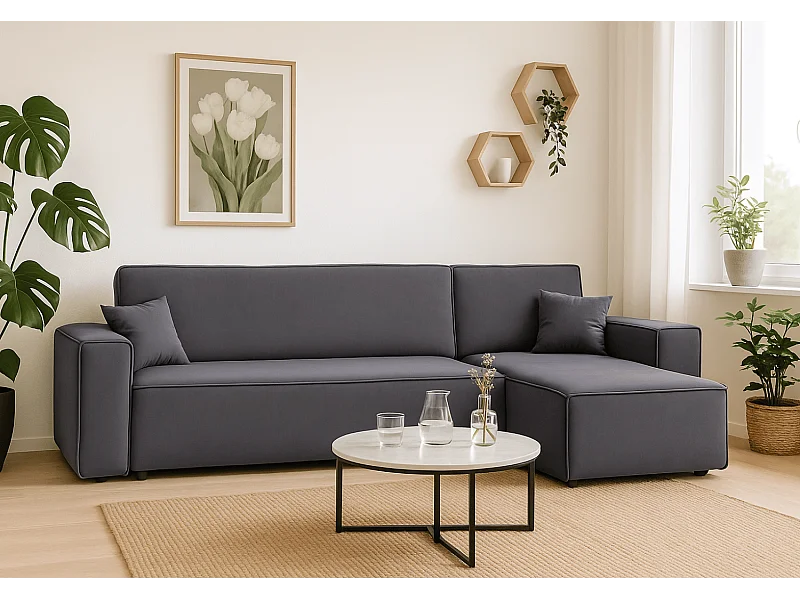 Canapé d’angle DENIS L avec fonction lit 135x200 Riviera 95