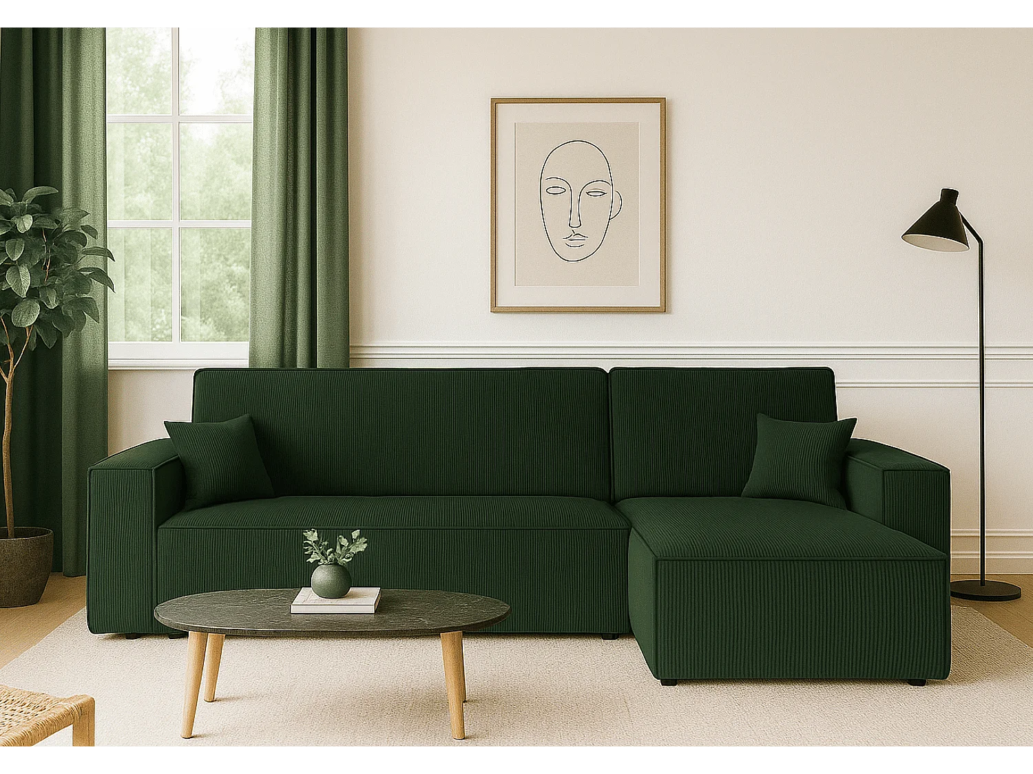 Canapé d’angle DENIS L avec fonction lit 135x200 Poso 14